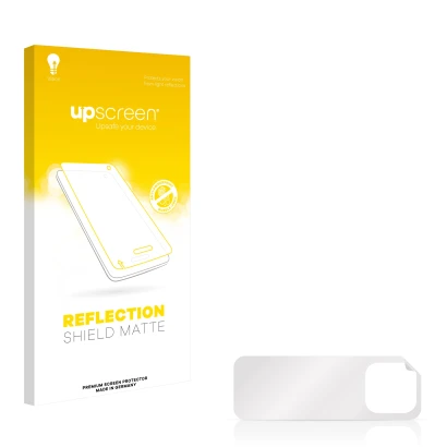 Face avant d’un emballage produit avec le logo de la marque upscreen. À côté se trouve la protection d’écran correspondante.