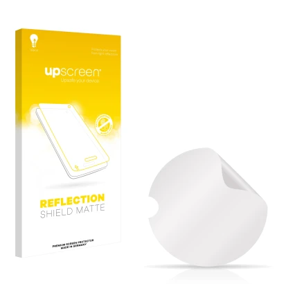 Face avant d’un emballage produit avec le logo de la marque upscreen. À côté se trouve la protection d’écran correspondante.
