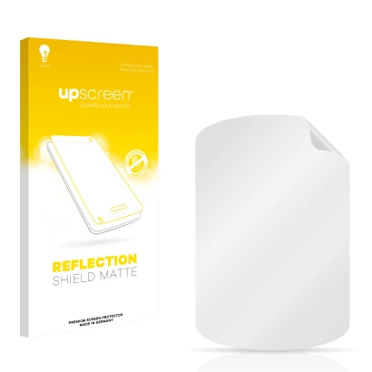 Face avant d’un emballage produit avec le logo de la marque upscreen. À côté se trouve la protection d’écran correspondante.