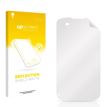 Face avant d’un emballage produit avec le logo de la marque upscreen. À côté se trouve la protection d’écran correspondante.