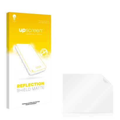 Face avant d’un emballage produit avec le logo de la marque upscreen. À côté se trouve la protection d’écran correspondante.