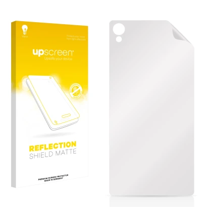 Face avant d’un emballage produit avec le logo de la marque upscreen. À côté se trouve la protection d’écran correspondante.