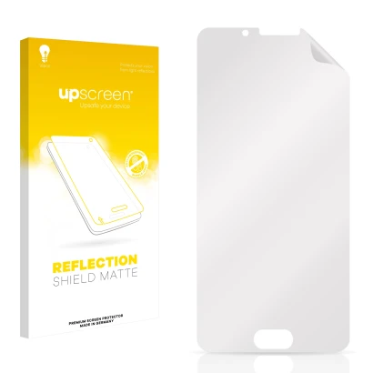 Face avant d’un emballage produit avec le logo de la marque upscreen. À côté se trouve la protection d’écran correspondante.