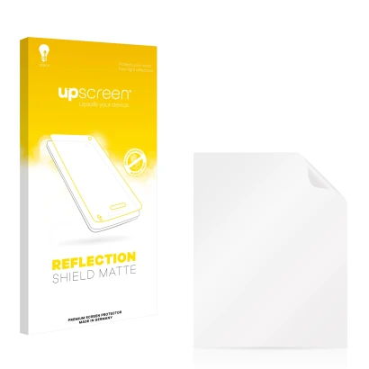 Face avant d’un emballage produit avec le logo de la marque upscreen. À côté se trouve la protection d’écran correspondante.