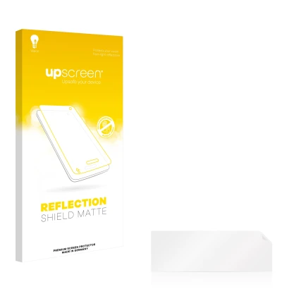 Face avant d’un emballage produit avec le logo de la marque upscreen. À côté se trouve la protection d’écran correspondante.