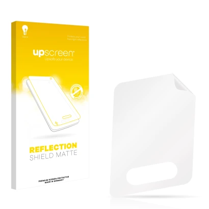 Face avant d’un emballage produit avec le logo de la marque upscreen. À côté se trouve la protection d’écran correspondante.