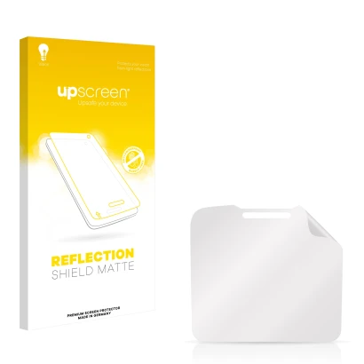 Face avant d’un emballage produit avec le logo de la marque upscreen. À côté se trouve la protection d’écran correspondante.