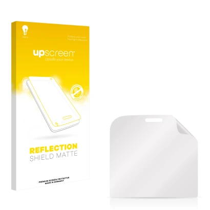 Face avant d’un emballage produit avec le logo de la marque upscreen. À côté se trouve la protection d’écran correspondante.