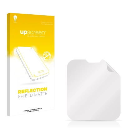 Face avant d’un emballage produit avec le logo de la marque upscreen. À côté se trouve la protection d’écran correspondante.