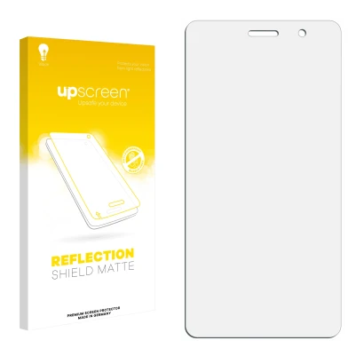 Face avant d’un emballage produit avec le logo de la marque upscreen. À côté se trouve la protection d’écran correspondante.