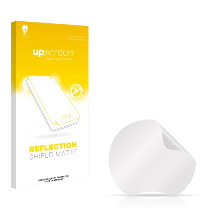 Face avant d’un emballage produit avec le logo de la marque upscreen. À côté se trouve la protection d’écran correspondante.