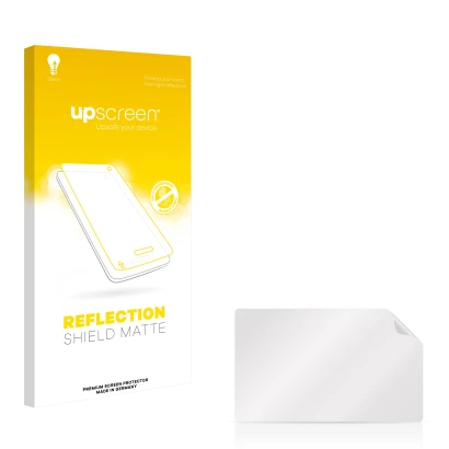 Face avant d’un emballage produit avec le logo de la marque upscreen. À côté se trouve la protection d’écran correspondante.