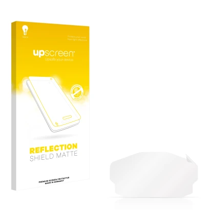 Face avant d’un emballage produit avec le logo de la marque upscreen. À côté se trouve la protection d’écran correspondante.