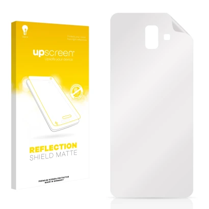 Face avant d’un emballage produit avec le logo de la marque upscreen. À côté se trouve la protection d’écran correspondante.