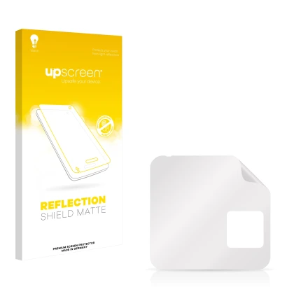 Face avant d’un emballage produit avec le logo de la marque upscreen. À côté se trouve la protection d’écran correspondante.