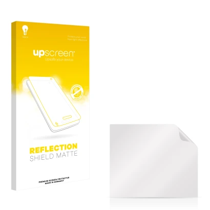 Face avant d’un emballage produit avec le logo de la marque upscreen. À côté se trouve la protection d’écran correspondante.