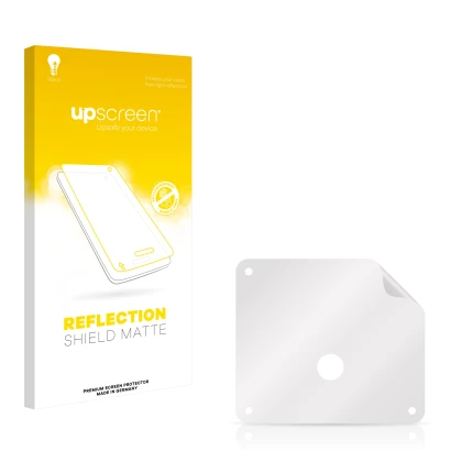 Face avant d’un emballage produit avec le logo de la marque upscreen. À côté se trouve la protection d’écran correspondante.