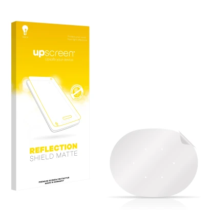 Face avant d’un emballage produit avec le logo de la marque upscreen. À côté se trouve la protection d’écran correspondante.