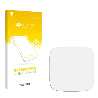 Face avant d’un emballage produit avec le logo de la marque upscreen. À côté se trouve la protection d’écran correspondante.