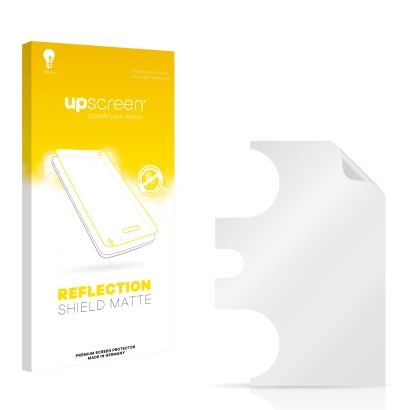Face avant d’un emballage produit avec le logo de la marque upscreen. À côté se trouve la protection d’écran correspondante.