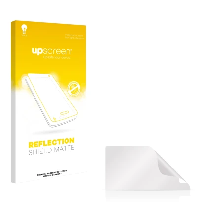 Face avant d’un emballage produit avec le logo de la marque upscreen. À côté se trouve la protection d’écran correspondante.