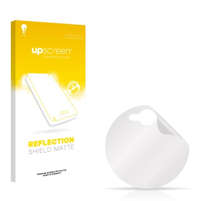 Face avant d’un emballage produit avec le logo de la marque upscreen. À côté se trouve la protection d’écran correspondante.