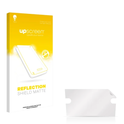 Face avant d’un emballage produit avec le logo de la marque upscreen. À côté se trouve la protection d’écran correspondante.