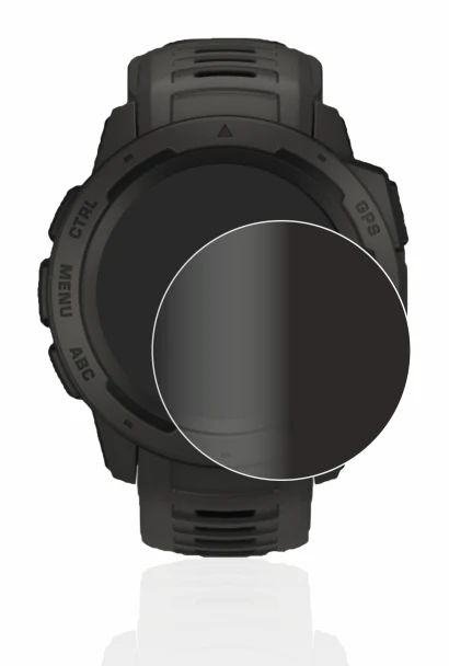 Image de l'appareil Garmin Instinct avec une grande variété de protections d'écran.