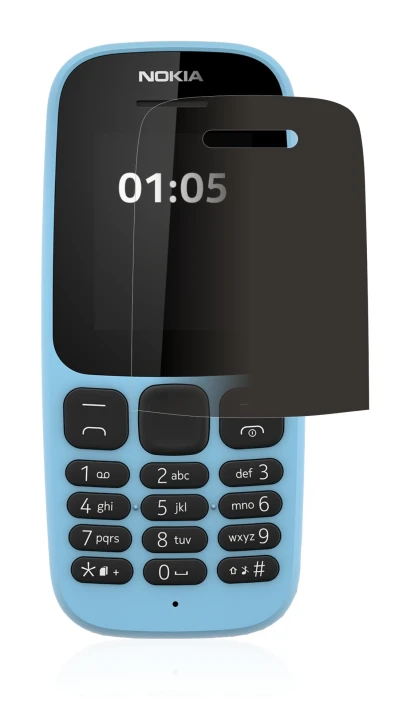 Image de l'appareil Nokia 105 2019 avec une grande variété de protections d'écran.