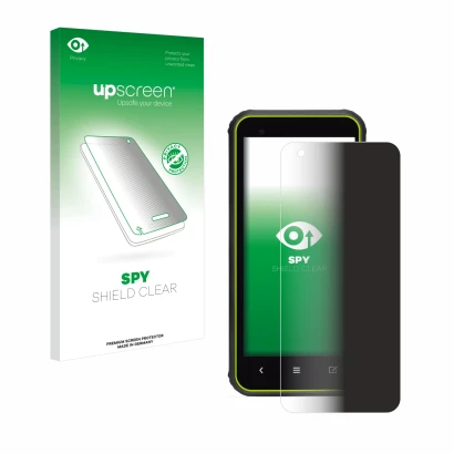 Face avant d’un emballage produit avec le logo de la marque upscreen. À côté, l’appareil SkyCaddie SX400 est représenté avec l