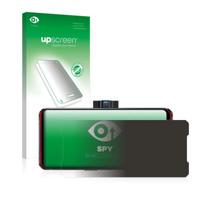 Face avant d’un emballage produit avec le logo de la marque upscreen. À côté, l’appareil Lenovo Legion Duel est représenté ave