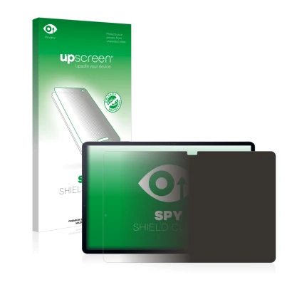 Face avant d’un emballage produit avec le logo de la marque upscreen. À côté, l’appareil Samsung Galaxy Tab S7 Plus 5G 2020 es