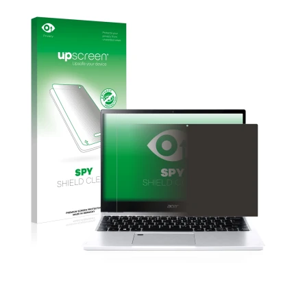 Face avant d’un emballage produit avec le logo de la marque upscreen. À côté, l’appareil Acer Spin 3 SP313-51N est représenté