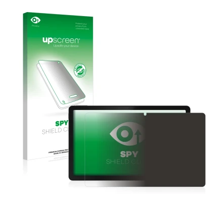 Face avant d’un emballage produit avec le logo de la marque upscreen. À côté, l’appareil realme Pad est représenté avec la pro