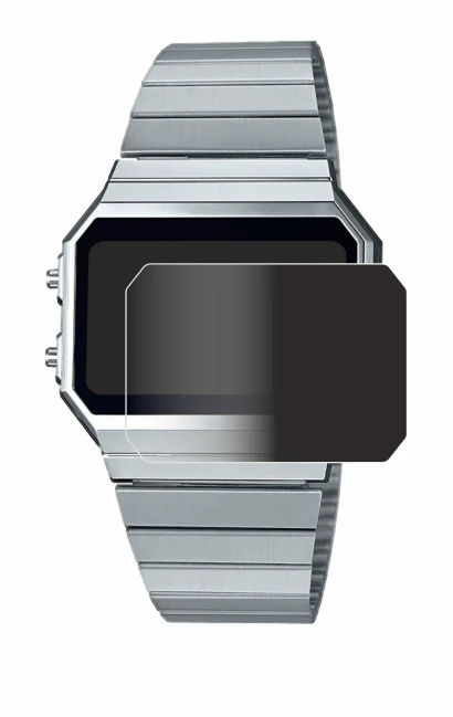 Image de l'appareil Casio A700WE avec une grande variété de protections d'écran.