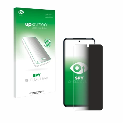 Face avant d’un emballage produit avec le logo de la marque upscreen. À côté, l’appareil Xiaomi Redmi Note 11 est représenté a