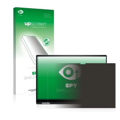 Face avant d’un emballage produit avec le logo de la marque upscreen. À côté, l’appareil Dell Inspiron 16 7620 2-in-1 est repr