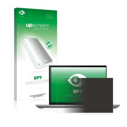 Face avant d’un emballage produit avec le logo de la marque upscreen. À côté, l’appareil Lenovo ThinkPad P14s Gen 3 est représ