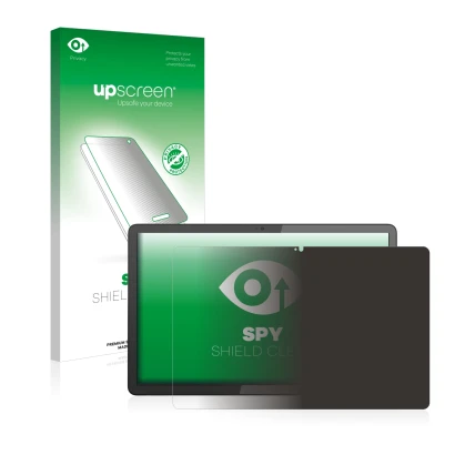 Face avant d’un emballage produit avec le logo de la marque upscreen. À côté, l’appareil Lenovo IdeaPad duet 3 Chromebook 11" 