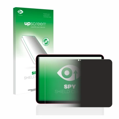 Face avant d’un emballage produit avec le logo de la marque upscreen. À côté, l’appareil Apple iPad 10.9" WiFi 2022 (10ème Gen