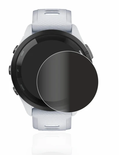 Image de l'appareil Garmin Forerunner 265 (46 mm) avec une grande variété de protections d'écran.