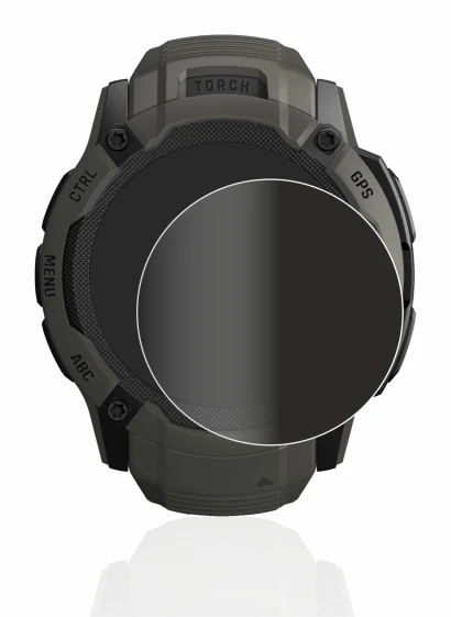 Image de l'appareil Garmin Instinct 2X Solar avec une grande variété de protections d'écran.
