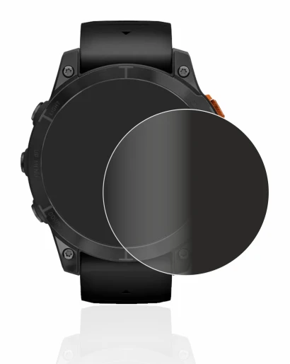 Image de l'appareil Garmin Fenix 7 Pro Solar (47 mm) avec une grande variété de protections d'écran.