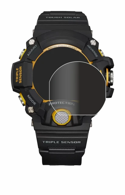 Image de l'appareil Casio G-Shock GW-9400Y-1 avec une grande variété de protections d'écran.