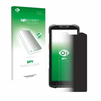 Face avant d’un emballage produit avec le logo de la marque upscreen. À côté, l’appareil Sunmi L2s est représenté avec la prot