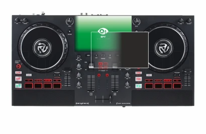 Image de l'appareil Numark Mixstream Pro+ avec une grande variété de protections d'écran.