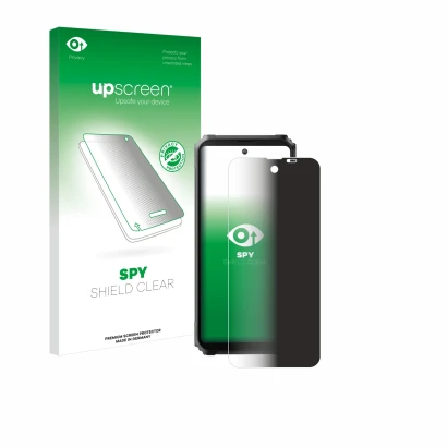 Face avant d’un emballage produit avec le logo de la marque upscreen. À côté, l’appareil Blackview BL8000 5G est représenté av