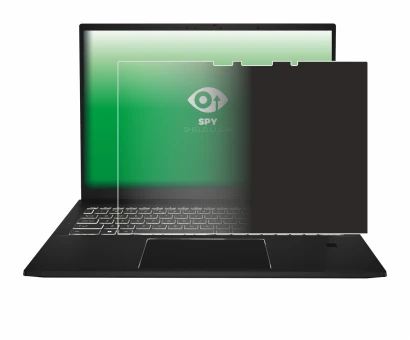 Image de l'appareil MSI Summit E16 AI Studio avec une grande variété de protections d'écran.