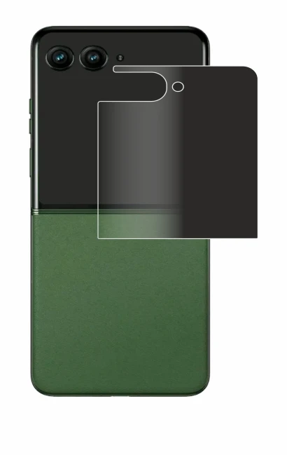 Image de l'appareil Motorola Razr 50 Ultra (Affichage arrière) avec une grande variété de protections d'écran.