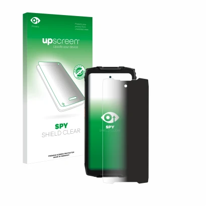 Face avant d’un emballage produit avec le logo de la marque upscreen. À côté, l’appareil Blackview BV9300 Pro est représenté a